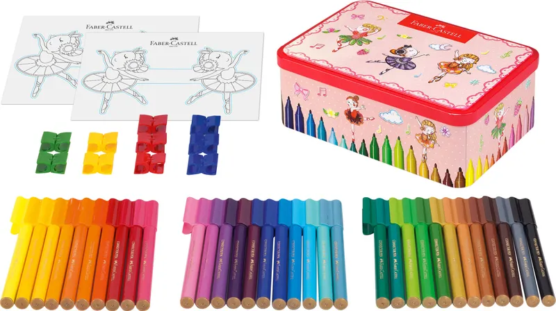 Główne zdjęcie produktu Dětské fixy Faber-Castell 155534 Connector balerínka, 33 barev
