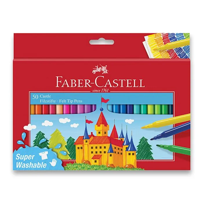 Główne zdjęcie produktu Dětské fixy Faber-Castell Castle 50 barev