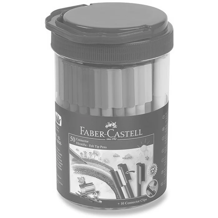 Główne zdjęcie produktu Dětské fixy Faber-Castell Connector dóza, 50 barev