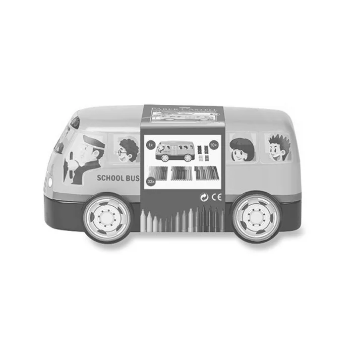 Główne zdjęcie produktu Dětské fixy Faber-Castell Connector plechový autobus, 33 barev