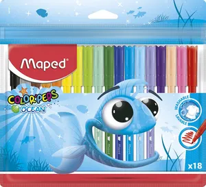 Markery Maped Color'Peps Ocean dla dzieci, 18 kolorów
