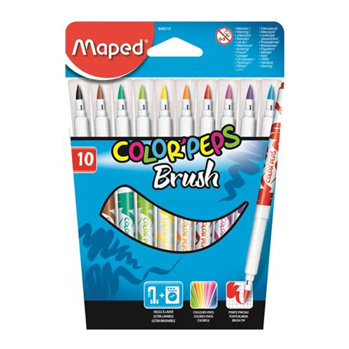 Główne zdjęcie produktu Dětské fixy Maped Color'Peps Brush 10 ks 8010