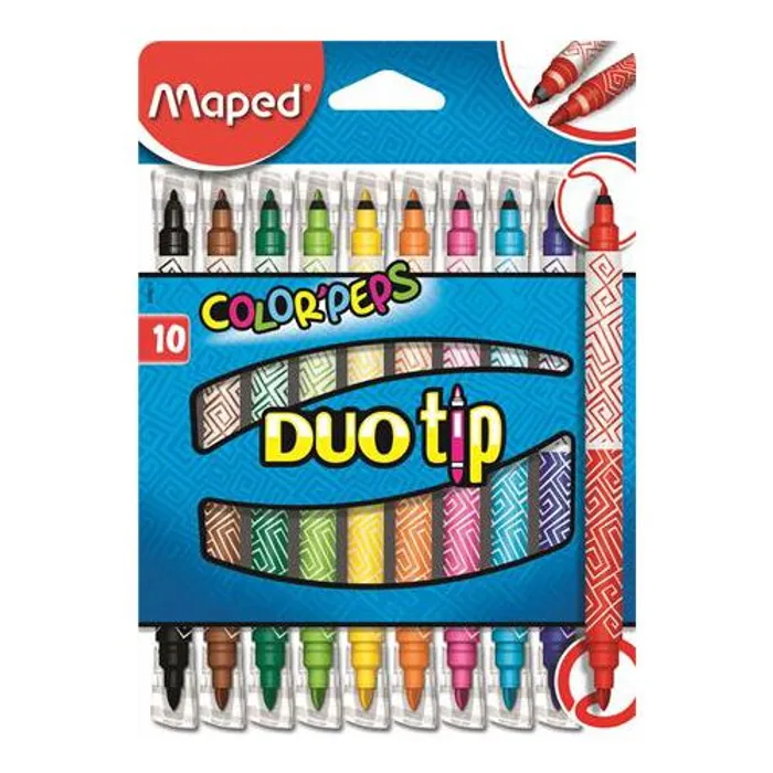 Główne zdjęcie produktu Dětské fixy Maped Color'Peps Duo Tip - 10 oboustranných fixů