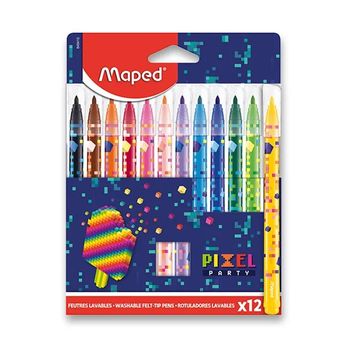 Główne zdjęcie produktu Dětské fixy Maped Pixel Party 12 barev