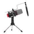 Fotel dla dzieci Red Fighter C5, czarno-czerwony, + mikrofon Marvo MIC-02