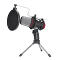 Fotel dla dzieci Red Fighter C5, czarno-czerwony, + mikrofon Marvo MIC-02