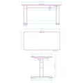 Dětský pracovní stůl, elektricky nastavitelná výška, bílá deska, 120X60 cm, 55-81 cm, PUL