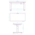 Dětský pracovní stůl, elektricky nastavitelná výška, černá deska, 120X60 cm, 55-81 cm, PU