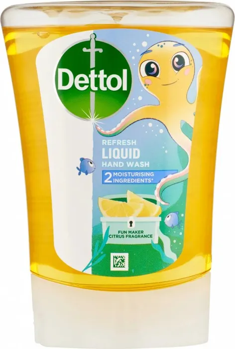 Główne zdjęcie produktu Dettol Kids Citrus tekuté mýdlo do bezdotykového dávkovače mýdla náhradní náplň 250ml