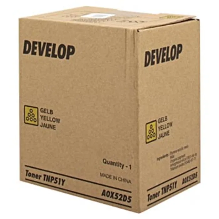 Główne zdjęcie produktu Develop originální toner A0X52D5, yellow, 5000str., TNP51Y, Develop Ineo +3110, O