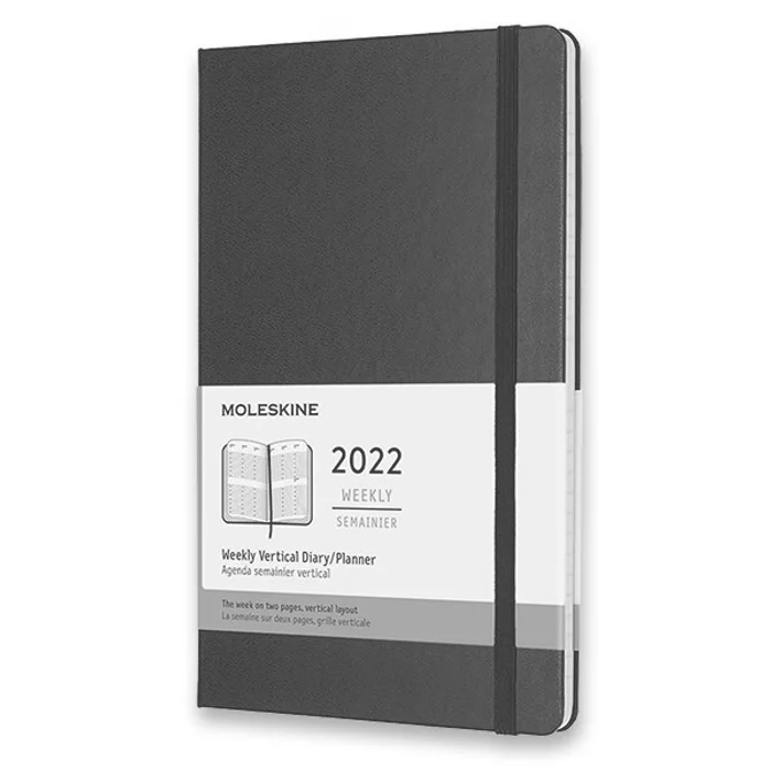Główne zdjęcie produktu Diář Moleskine 2022 - tvrdé desky L, týdenní, vertikální, černý