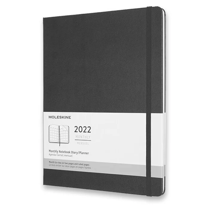 Główne zdjęcie produktu Diář Moleskine 2022 - tvrdé desky XL, měsíční, černý