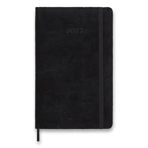 Notatnik Moleskine 2022 Velvet, twarda oprawa, L, tygodniowy, czarny