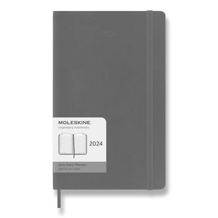 Główne zdjęcie produktu Diář Moleskine 2024 - měkké desky L, denní, výběr barev tm. zelený