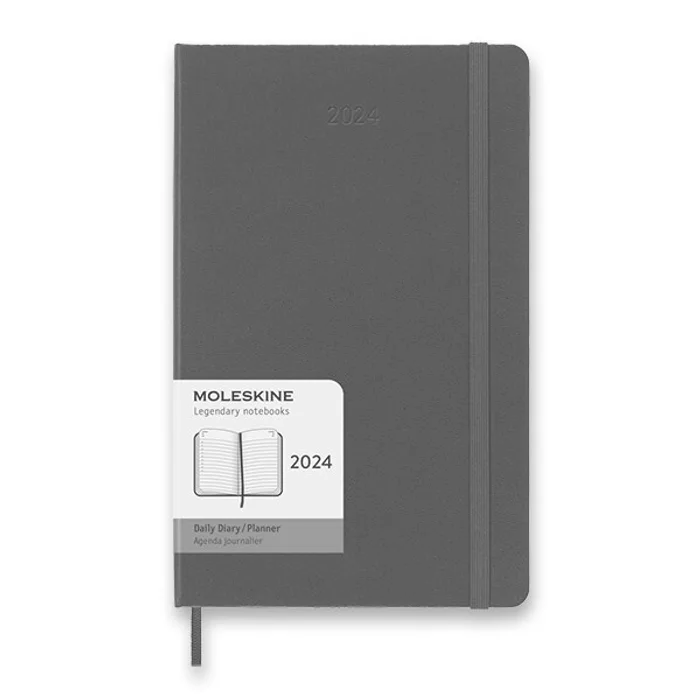 Główne zdjęcie produktu Diář MOLESKINE 2024 - tvrdé desky L, denní, výběr barev tm. zelený