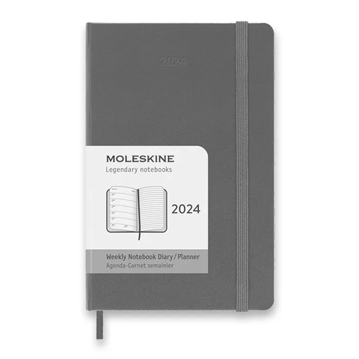 Główne zdjęcie produktu Diář Moleskine 2024 - tvrdé desky S, týdenní, výběr barev tm. zelený