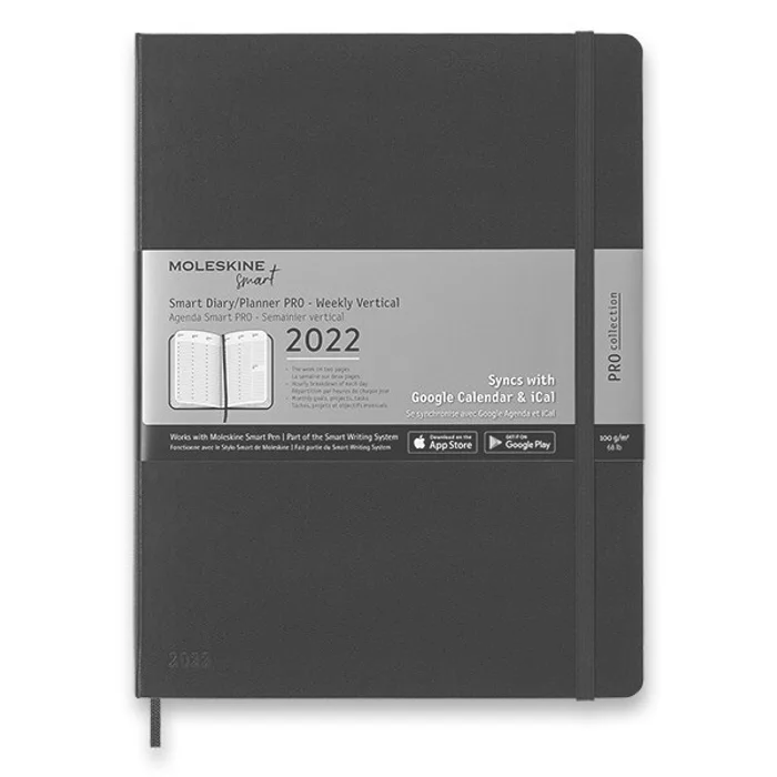 Główne zdjęcie produktu Diář Moleskine Smart Writing 2022 XL, týdenní, černý