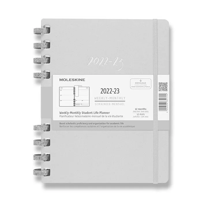 Główne zdjęcie produktu Diář Moleskine Spiral Academic 2022-23, tvrdé desky XL, měsíční/týdenní, světle zelený