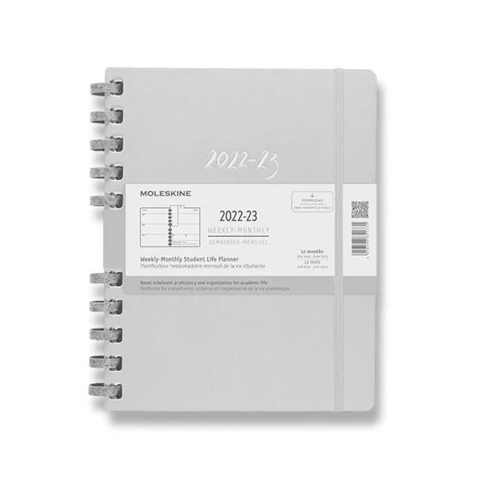 Główne zdjęcie produktu Diář Moleskine Spiral Academic 2022-23, tvrdé desky XXL, měsíční/týdenní, světle zelený
