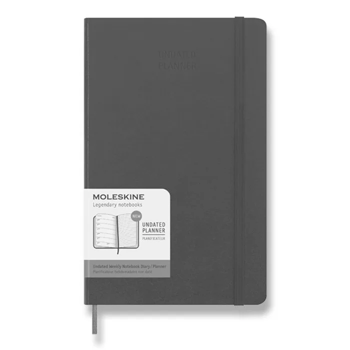 Główne zdjęcie produktu Diář Moleskine Uni, tvrdé desky L, týdenní, nedatovaný, černý