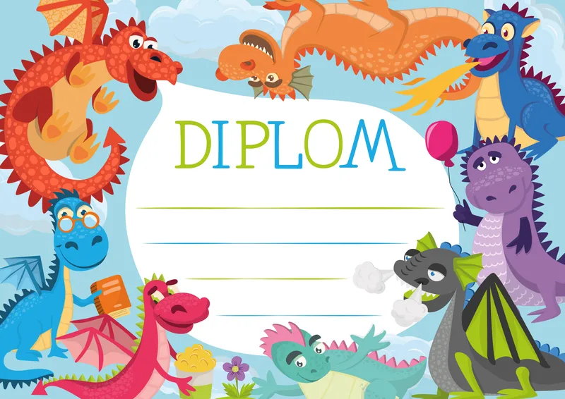 Główne zdjęcie produktu Diplom A4 - Draci