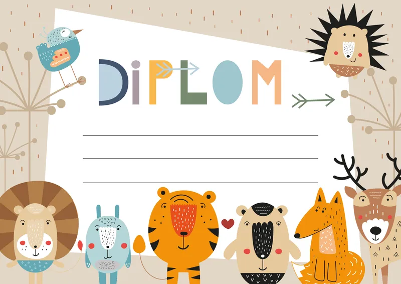 Główne zdjęcie produktu Diplom A4 - Zvířátka