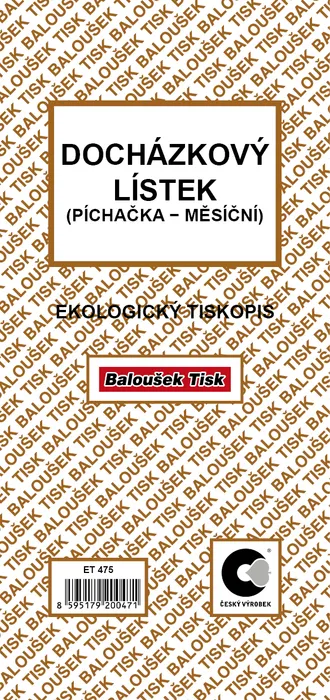 Główne zdjęcie produktu Docházkový list píchačka oboustranná ET475