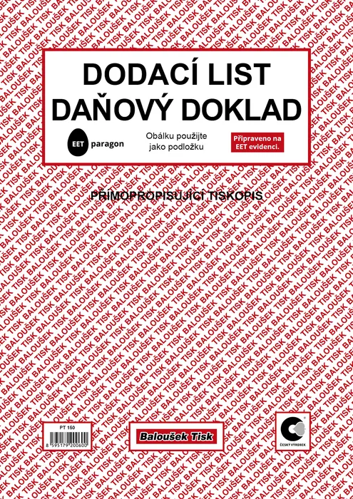 Główne zdjęcie produktu Dodací list - daňový doklad A4 PT150