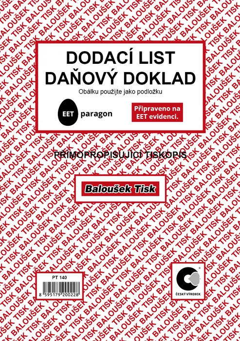 Główne zdjęcie produktu Dodací list - daňový doklad A5 PT140