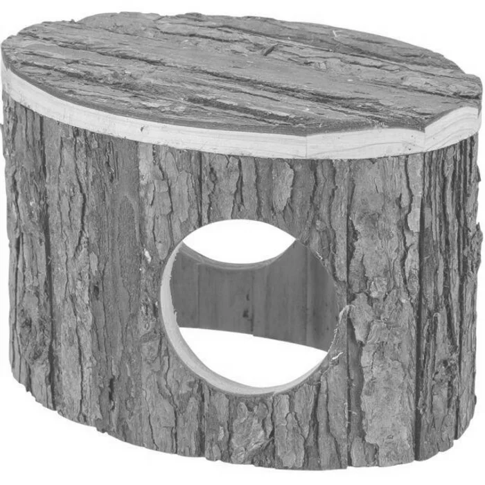 Główne zdjęcie produktu Domek METTE pro křečky, 18 x 12 x 12 cm, přírodní dřevo s kůrou