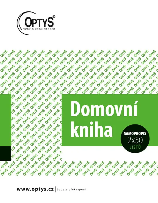 Główne zdjęcie produktu Domovní kniha, samopropisovací, 11,5 x 14,8 cm, 2 x 50 listů 1289