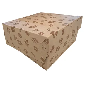 Pudełko na ciasto KRAFT z motywem 22x22x9 cm [50 szt]