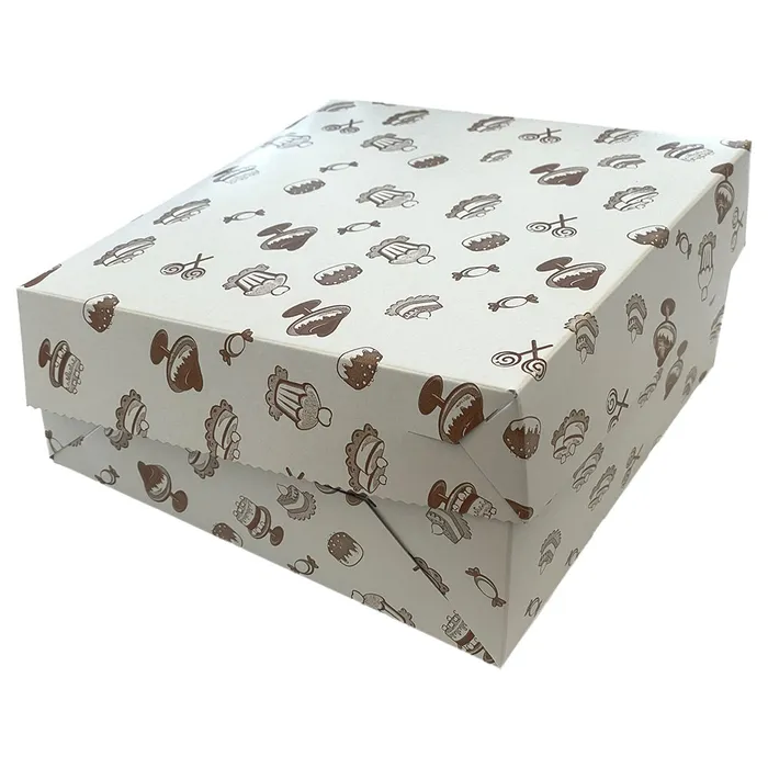 Główne zdjęcie produktu Dortová krabice potisk 22 x 22 x 9 cm [50 ks]