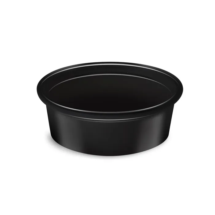 Główne zdjęcie produktu Dresinková miska (PP) černá průměr 70mm 50ml [50 ks]