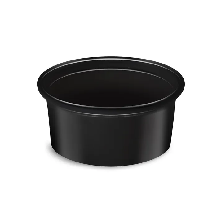 Główne zdjęcie produktu Dresinková miska (PP) černá průměr 70mm 80ml [50 ks]