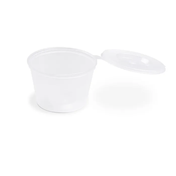Główne zdjęcie produktu Dresinková miska (PP) s víčkem průhledná průměr 70mm 120ml [50 ks]