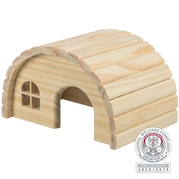 Główne zdjęcie produktu Dřevěné iglú pro myši a křečky 19x11x13 cm