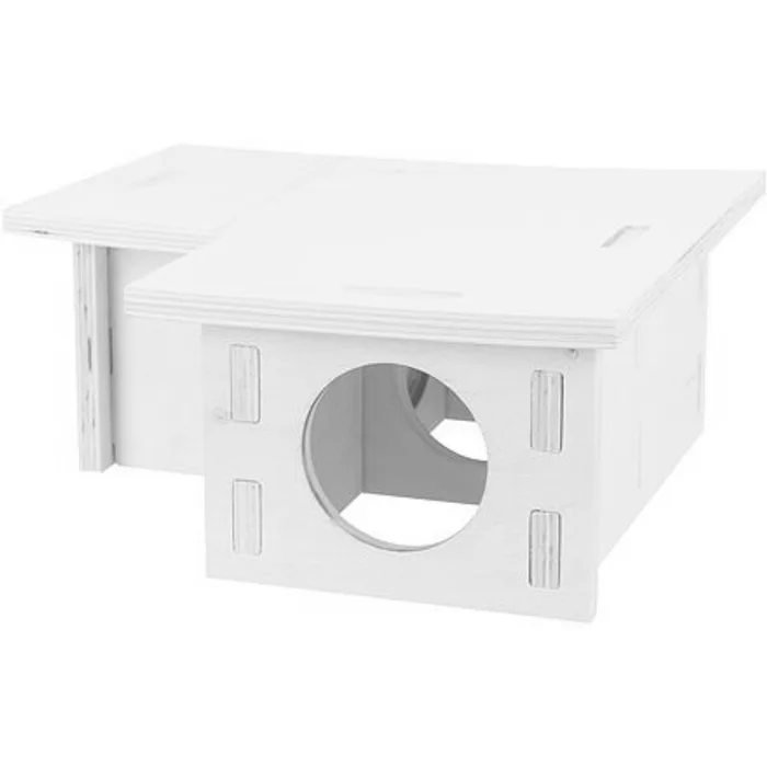 Główne zdjęcie produktu Dřevěný domeček pro hlodavce, 4 komory, 25 x 10 x 25 cm