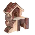 Następne zdjęcie produktu Domek drewniany dla chomików BJORK, 2 pokoje 15 x 15 x 16 cm