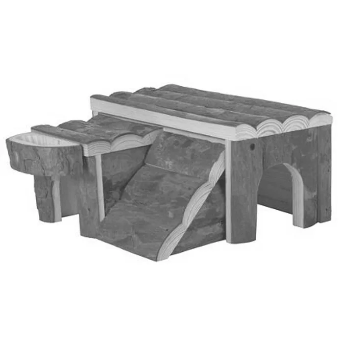 Główne zdjęcie produktu Dřevěný domek LUKA pro křečka 14x7x14cm TRIXIE