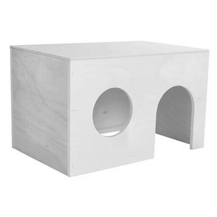 Główne zdjęcie produktu Dřevěný domek pro morčata, rovná střecha 24 x 15 x 15 cm