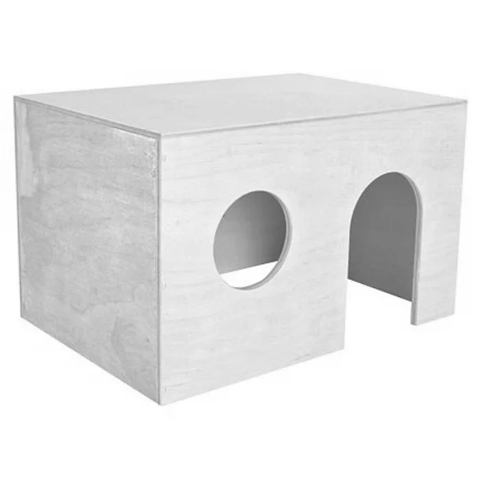 Główne zdjęcie produktu Dřevěný domek pro morčata, rovná střecha 27 x 17 x 19 cm