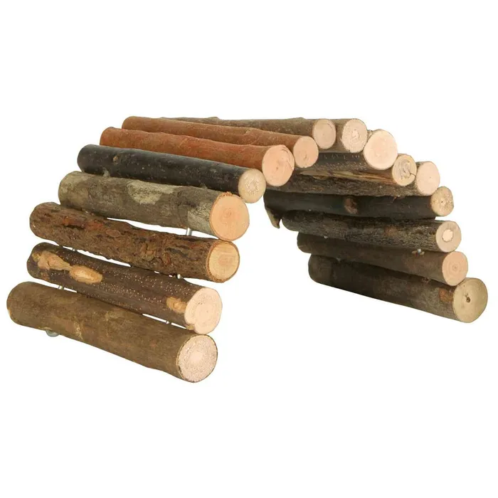 Główne zdjęcie produktu Dřevěný most z kulatých dřívek, pro myši a křečky, 22 x 10 cm