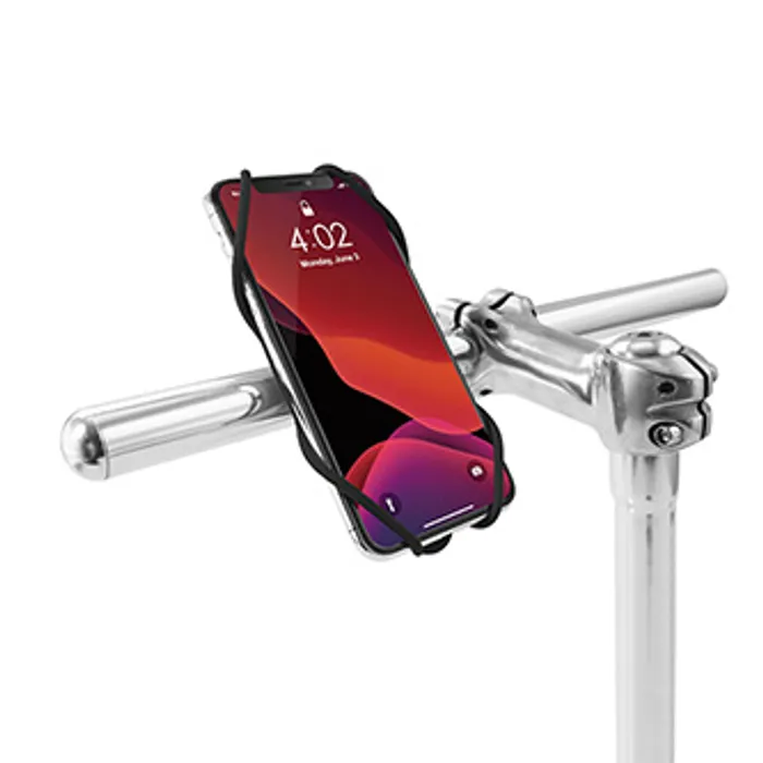 Główne zdjęcie produktu Držák mobilu Bone Bike Tie 3, na kolo, nastavitelná velikost, černý, 5.8-7.2", silik