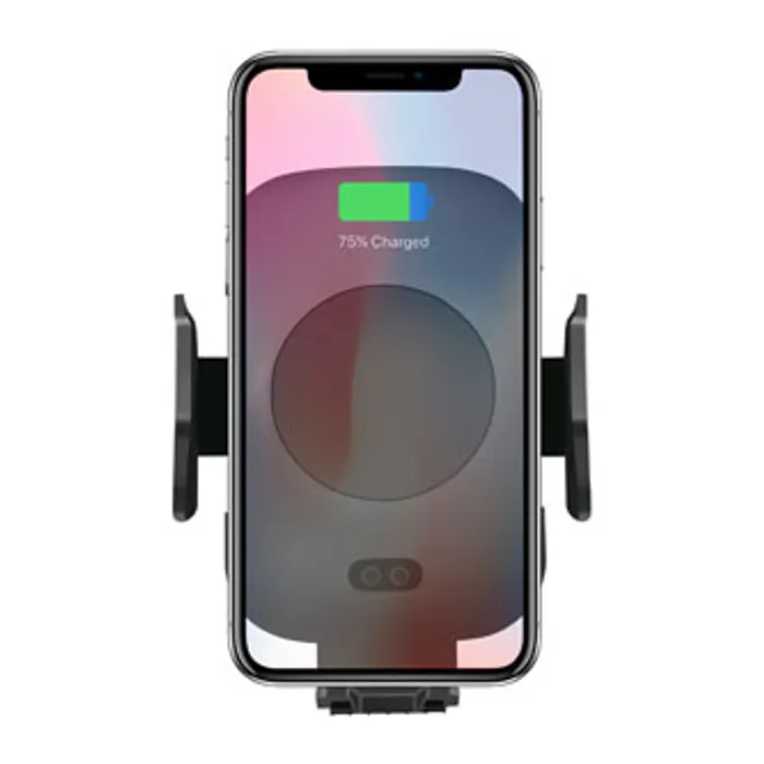 Główne zdjęcie produktu Držák mobilu do auta, s bezdrátovým nabíjením, motorické uchycení, senzor pohybu, Qi, čer