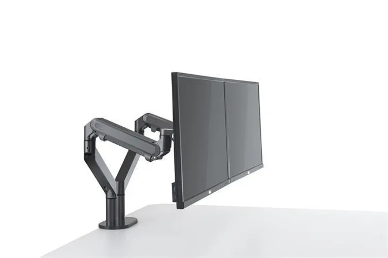 Główne zdjęcie produktu Držák na monitor k pracovní stanici "MoveHop JAMY", tmavě šedá - černá, dvě ramena, ALBA
