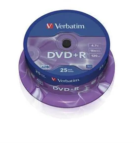 DVD+R 4,7 GB, 16x, AZO, Verbatim, 25 ciastek