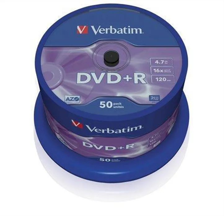 Główne zdjęcie produktu DVD+R 4,7GB, 16x, AZO, Verbatim, 50-cake