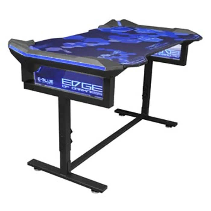 Główne zdjęcie produktu E-Blue Herní stůl EGT004BK, 135x78,5cm, 72-91,2cm, RGB podsvícení, výškově nastavitelný,