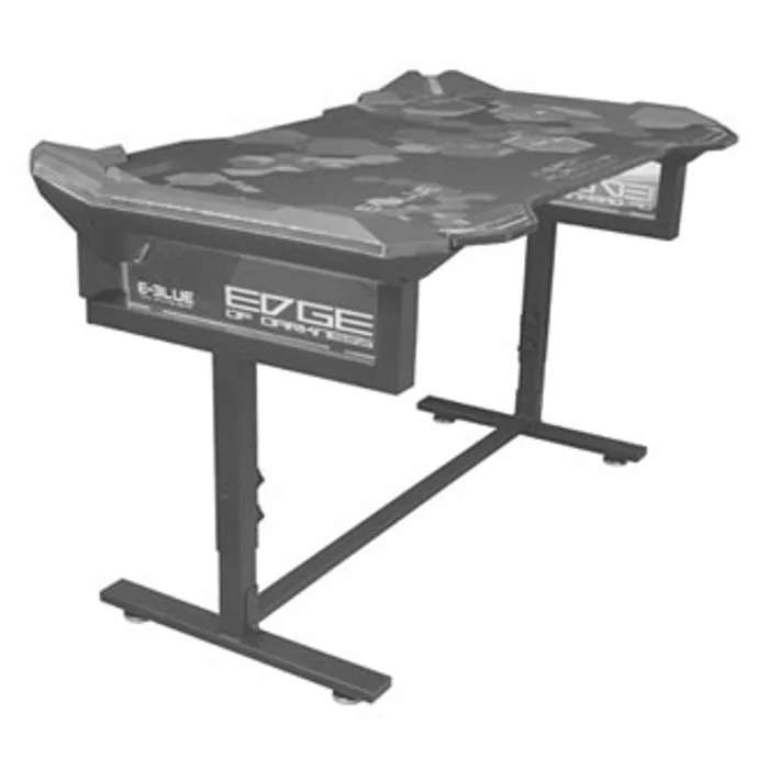 Główne zdjęcie produktu E-Blue Herní stůl EGT004BK, 135x78,5cm, 72-91,2cm, RGB podsvícení, výškově nastavitelný,